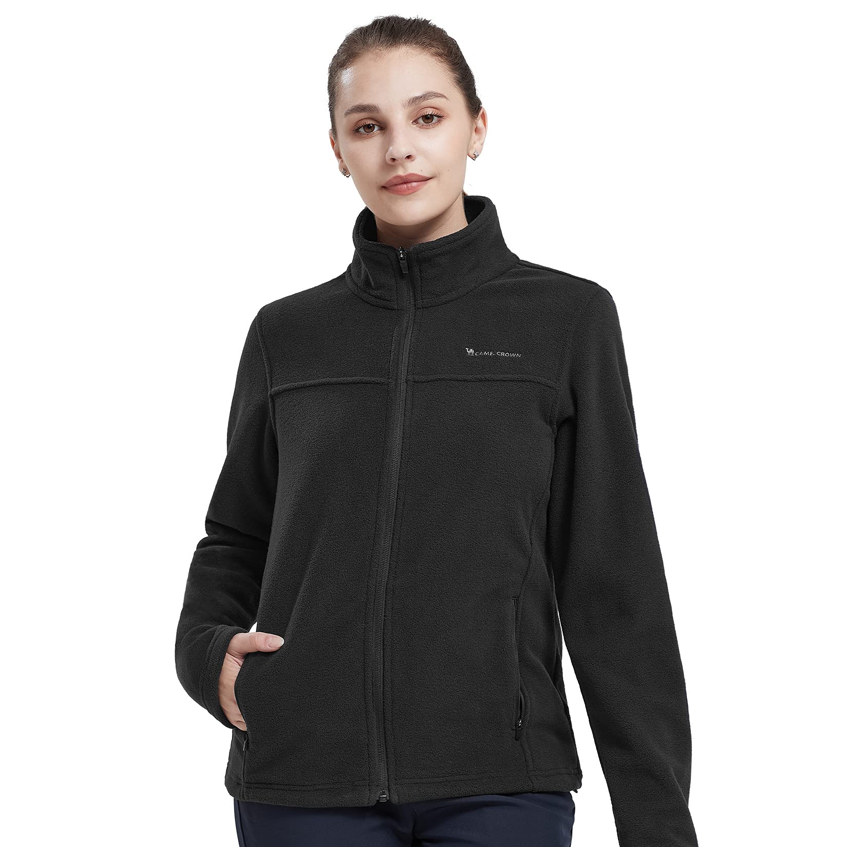 Women Full Zip Fleece Jackets with Pockets Soft Polar Fleece Coat Jacket  Sweater - Main Image