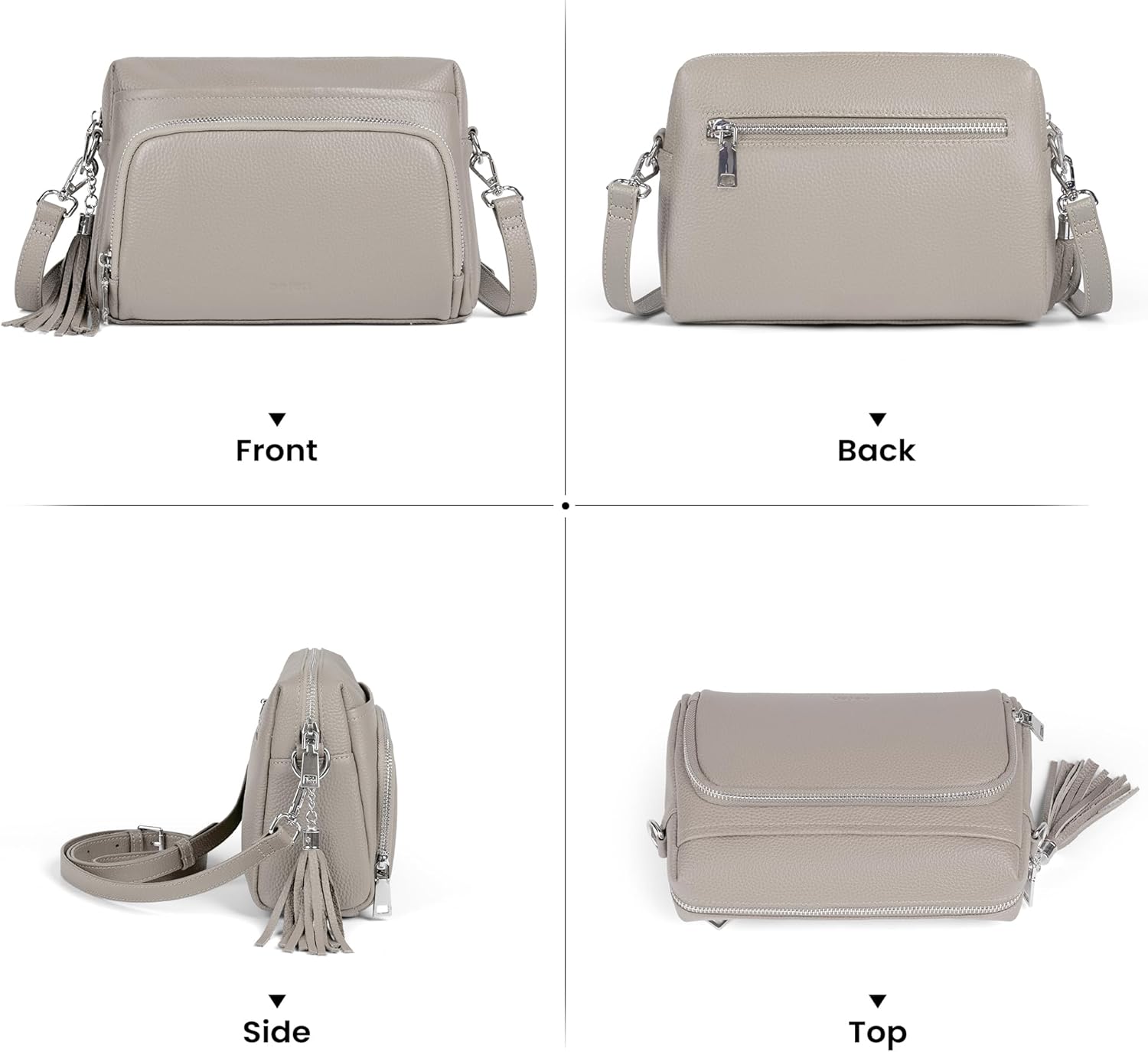 befen Genuine Leather Crossbody Purses for Women Small Crossbody Bags Purse with Built in RFID Blocking Wallet - Image 6