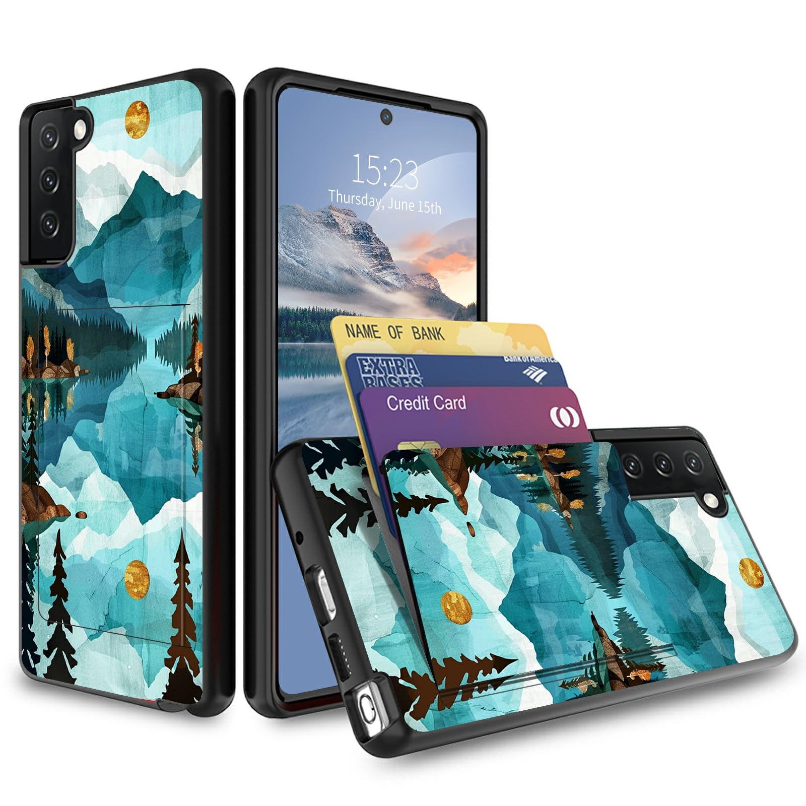 HEAKIERG for Samsung S24 FE 6.7" Wallet Case with Card Holder, Dual Layer Protection Full Body Shockproof Kickstand Phone Case for Samsung Galaxy S24