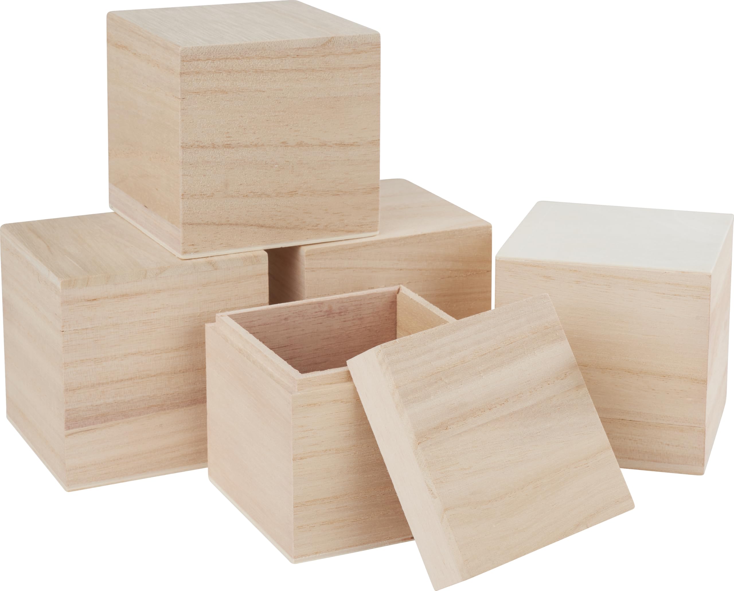 VBS 5er-Pack Holzbox WÜRFEL 8x8cm Holzkiste Aufbewahrungsbox Schmuckkiste Spielzeug
