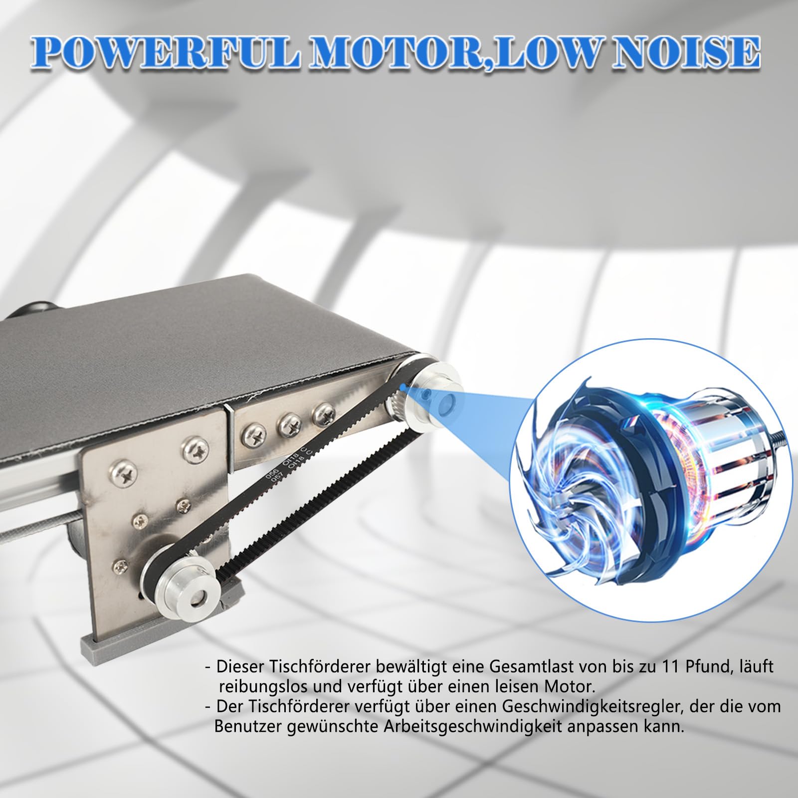 LALABU DC 12V Mini förderautomat Aus Edelstahl, Automatisches förderband,500x100mm Elektrisches Desktop Förderband Einstellbare Geschwindigkeit für Die Frachtspur