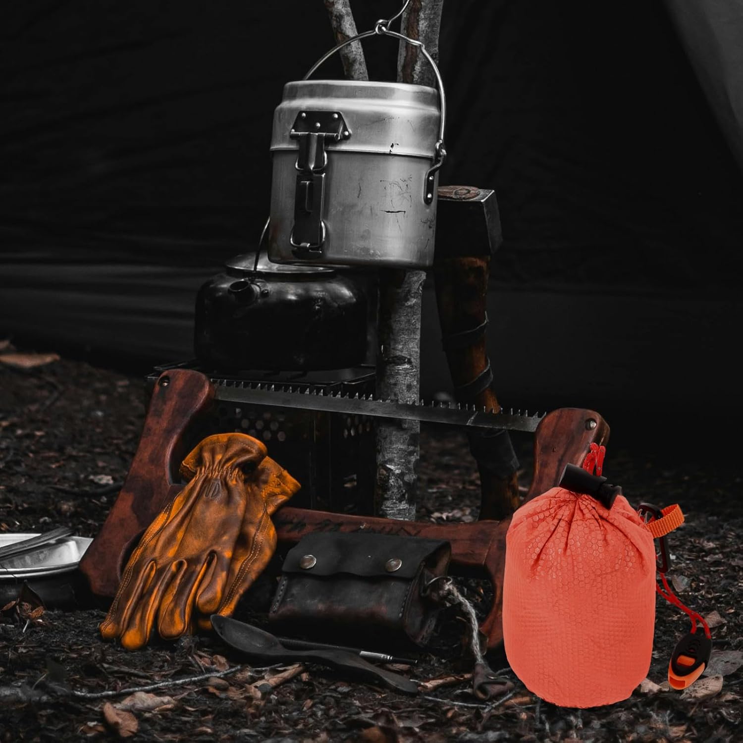 Emergency with Heat Reflective Material Fabric and Lightweight Design, Waterproof Compression Stuff Sack for Low Temperature Environment and Emergency Outdoor Camping Use