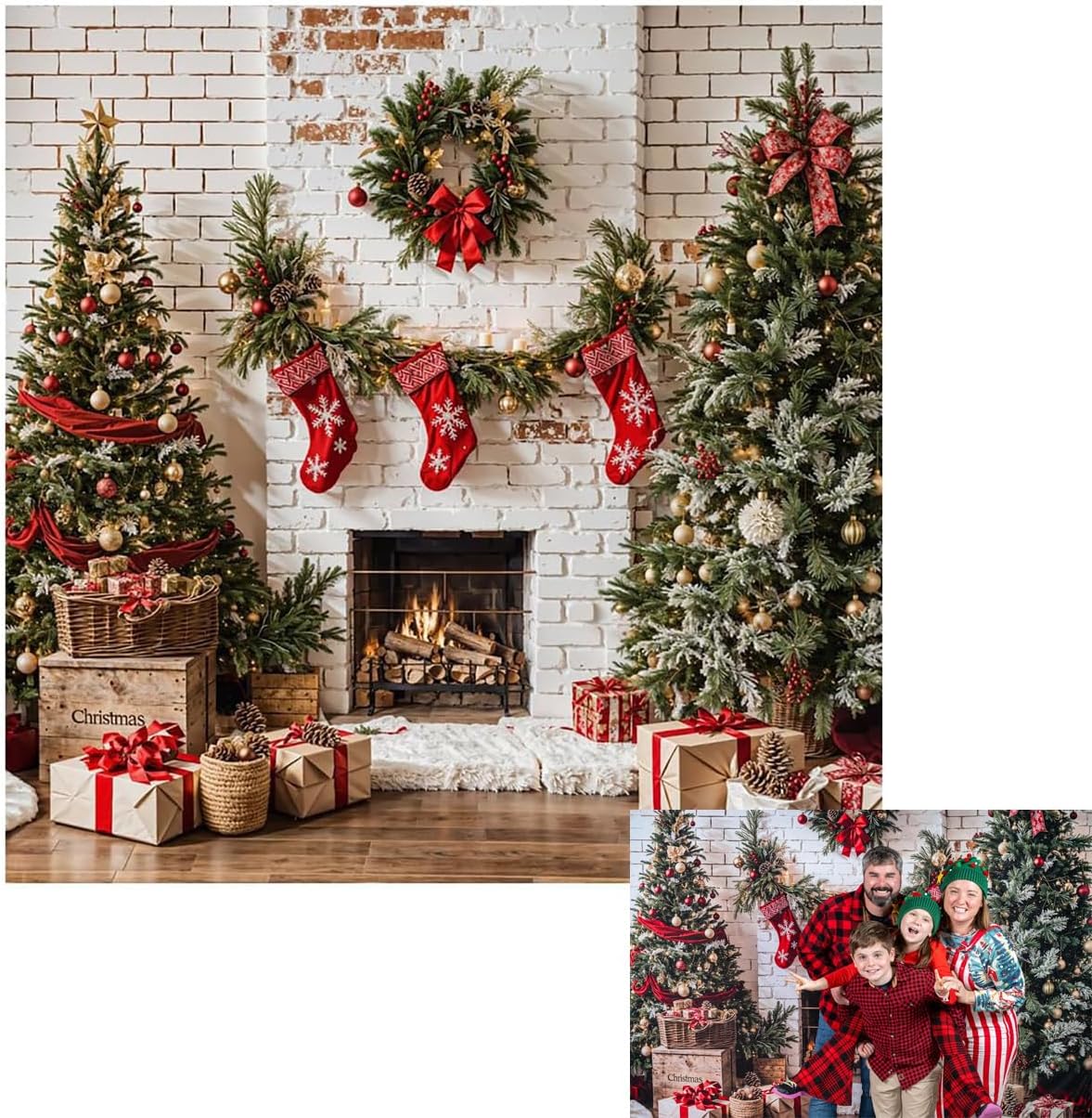 Amazon.com : Kate 8x8ft Christmas Tree s Backdrops for Photography Xmas ...