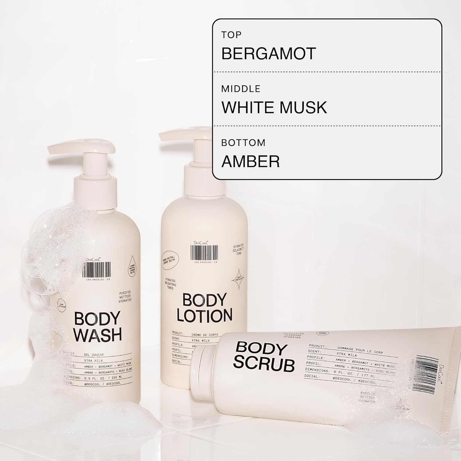 DedCool Body Wash | Xtra Milk | Shea Butter, Aloe & Snow Mushroom | Hydrating, Non-Toxic, Vegan | Bergamot, White Musk & Amber | 8.5 fl oz - Image 5