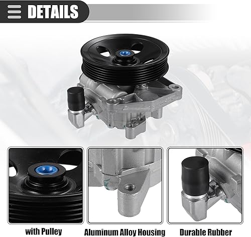 Miniatura 5 de Motoforti Bomba de dirección asistida para automóvil, para Mercedes-Benz GL450 2007-2012, metal, color negro