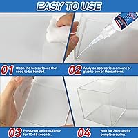 Vista 6 de Pegamento de plástico de 1.06 oz, súper pegamento para plástico, adhesivo transparente fuerte para miniaturas, modelo, PLA, impresión 3D, acrílico