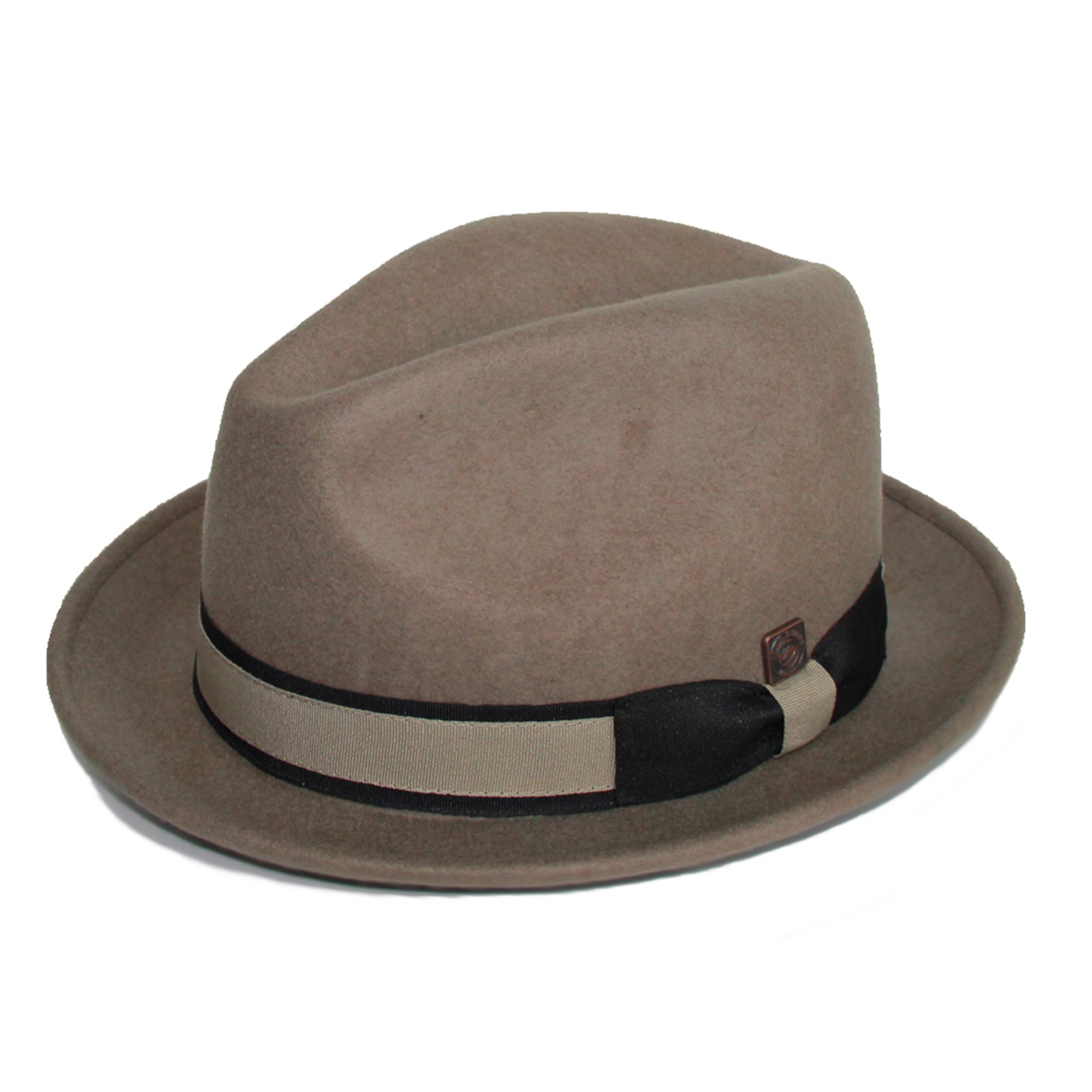Dasmarca Men's Beige Winter Crushable Packable Twotone Felt Fedora Hat - Robin S