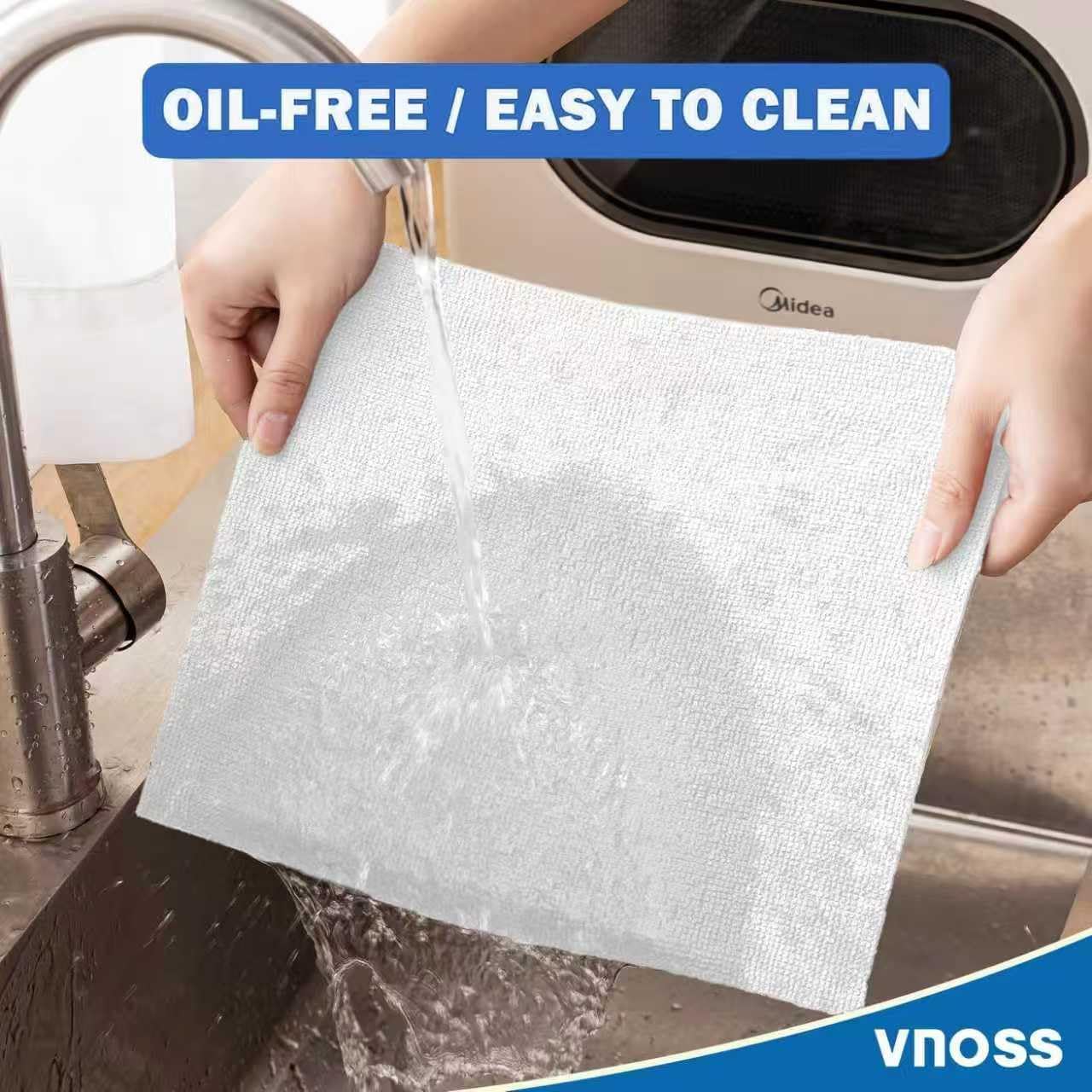 55 Pack Microfiber Cleaning Cloth Roll, Tear Away Reusable Towels, 11" X 9", Ultra Absorbent & Lint Free Cloth for Cars, Kitchen, Window, Home and Shop, White image 5