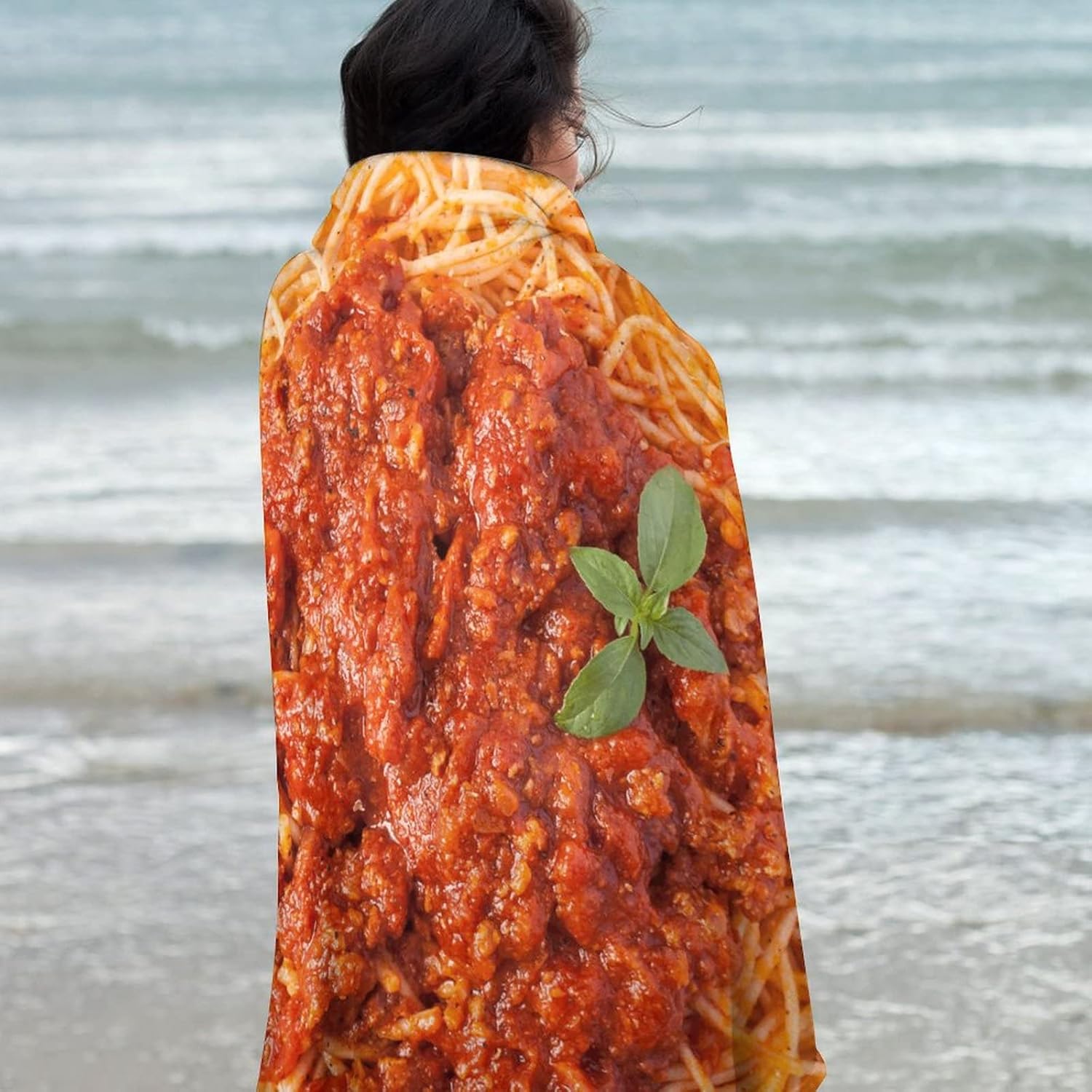 Spaghetti Blanket Double Sided Funny Realistic Food Throw Blanket Giant 60 inches Novelty Soft Blanket for Adult and Kids
