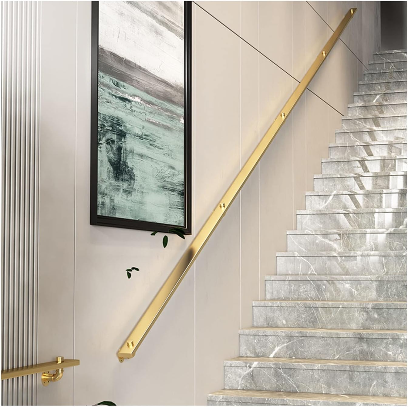 WaiDXn Stair Handrail Handrail, Indoor Steps Wall-mounted Decorative Handrail, Easy To Install(30cm)