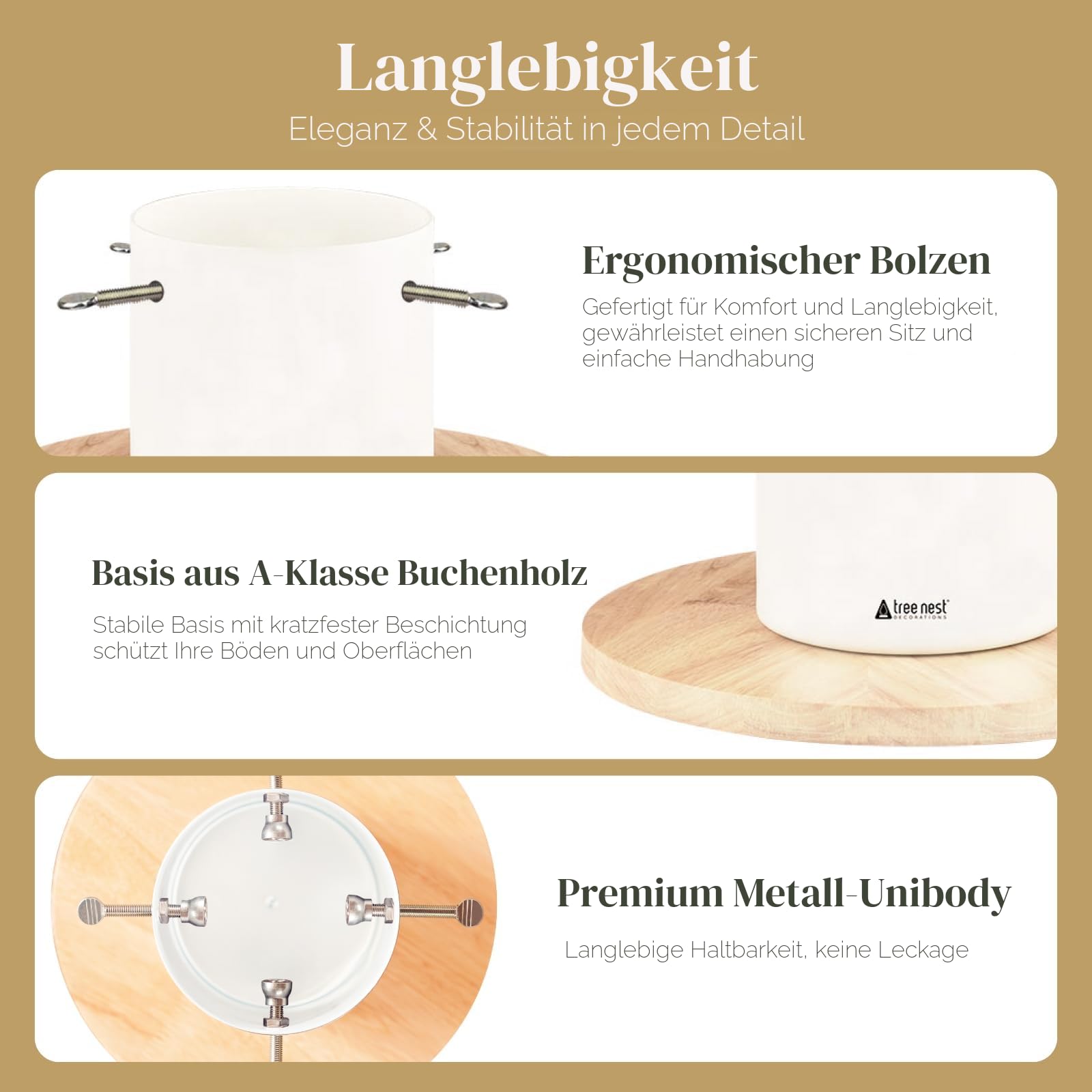 Tree Nest Christbaumständer Weihnachtsbaumständer Baumständer Tannenbaumständer Weihnachtsbaum Standfuß Ständer mit Wasserbehälter - Moonlight Christmas Tree Stand für Bäume bis 2m, 3-9cm Stamm Weiß