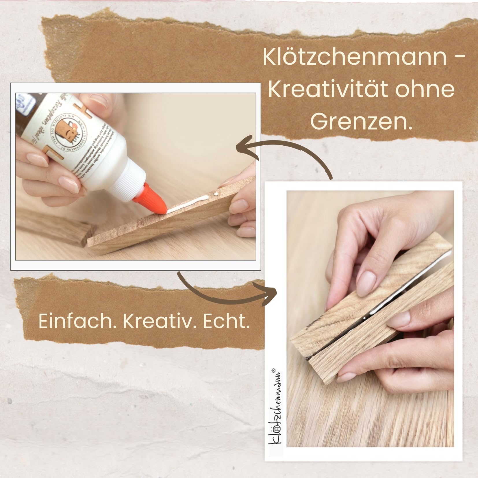 Bastelklötzchen 22x8x160 mm Eiche 570 Stück