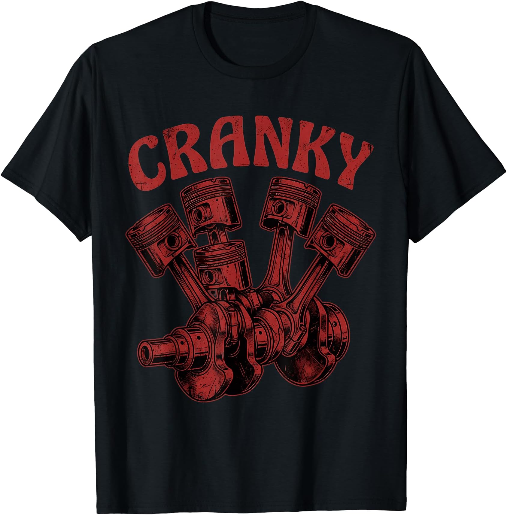 クランキーカーエンジンクランクシャフトファニーカーメカニックス Tシャツ