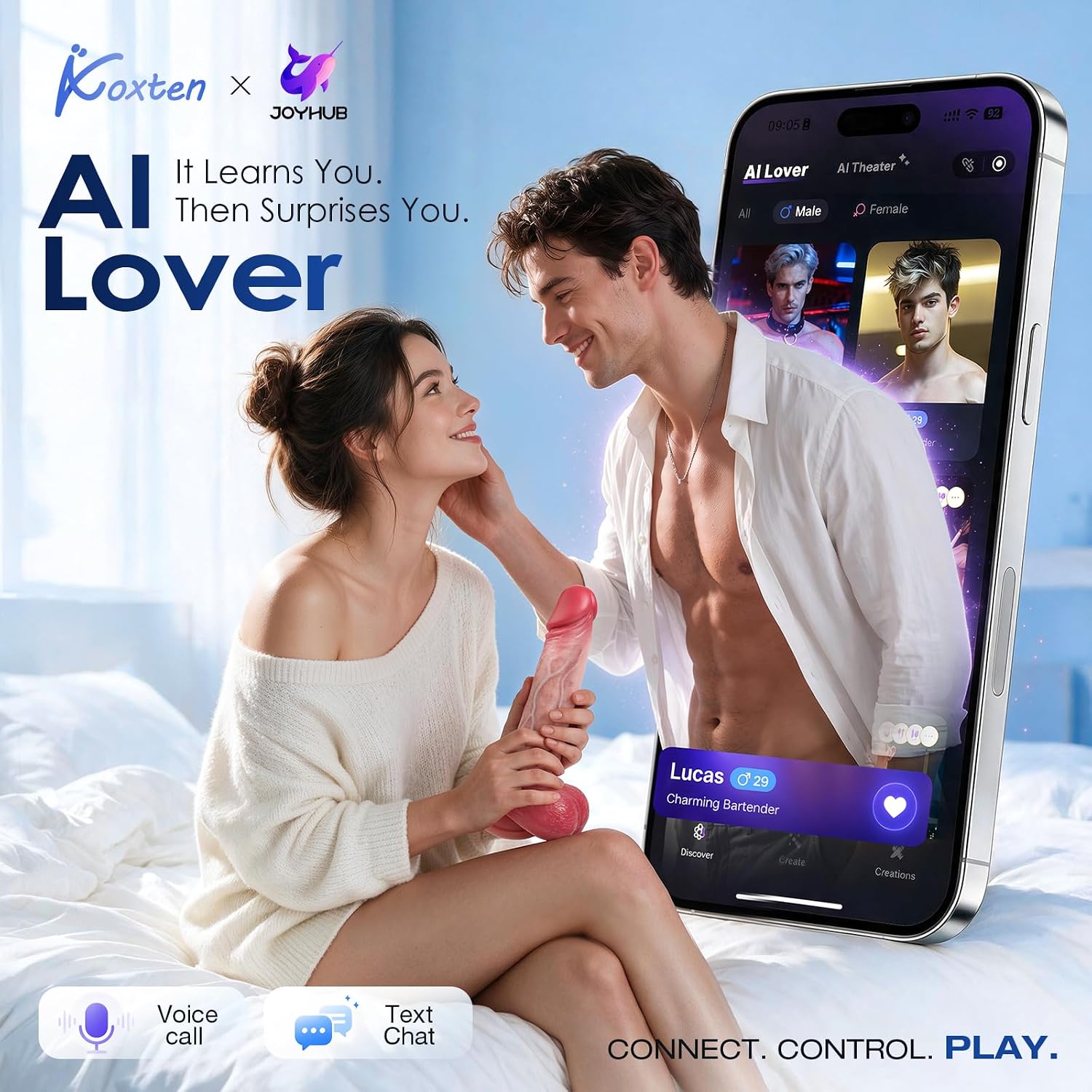 𝐏𝐑𝐎 9'' Thrusting Dildo APP Faster & Softer Pink Big Dildos Adult Toys