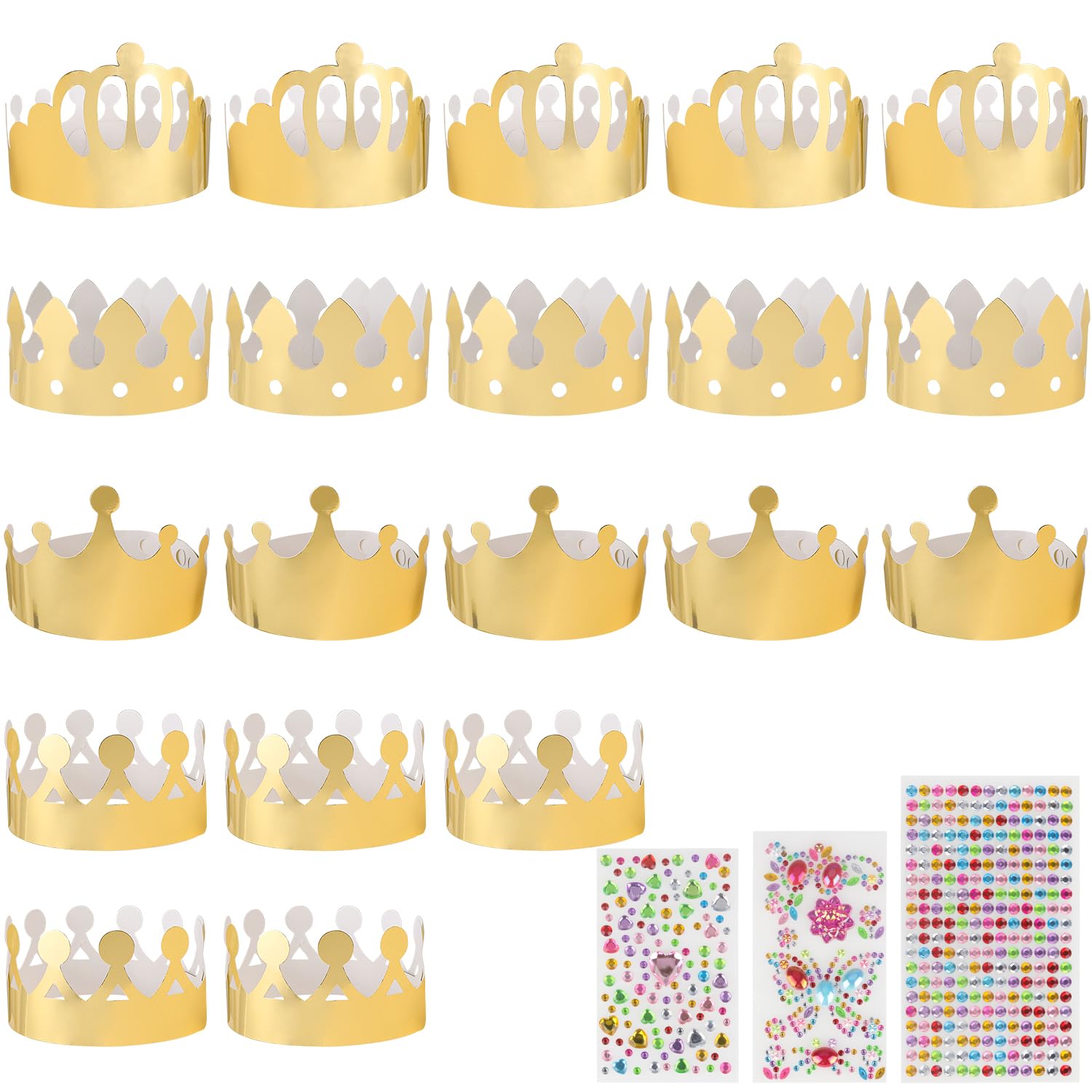 DIY Krone Partyhüte Set Von TSHAOUN – 10 Stück Papierkronen Mit Strassstickern & Buchstabenaufklebern Für Geburtstag