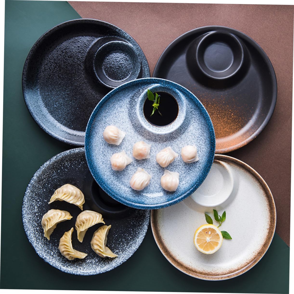 Cabilock Service Plate Skid-resistant Design Ceramic Dumpling Dinner Plate Easy to Clean Use