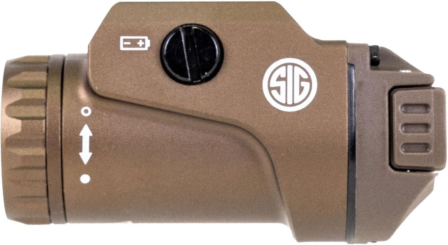 Sig Sauer Foxtrot1X 450 Lumens Compact Durable Tactical Rail-Mounted Handgun Flashlight with Ambidextrous Push-Button Side Switches, FDE