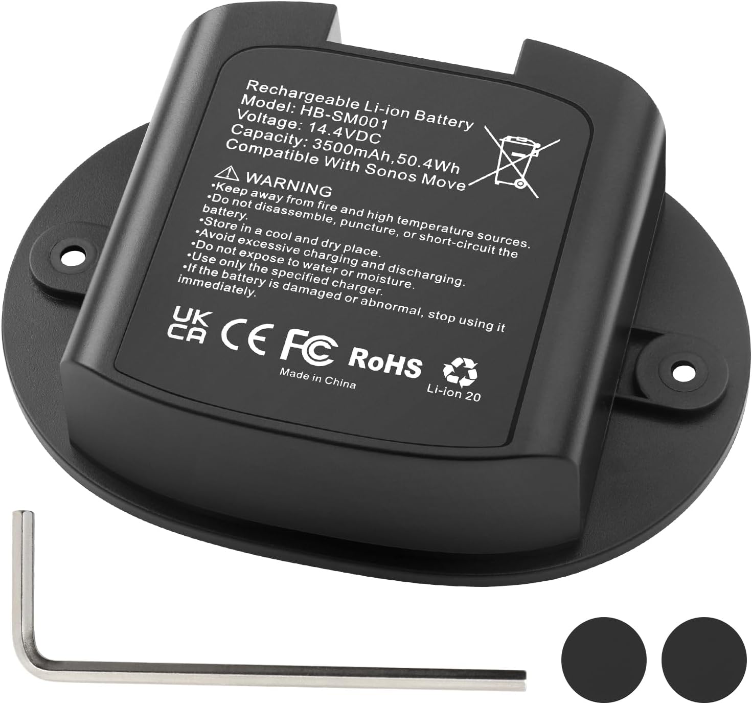 ANTIEE Battery for Sonos Move Series Bluetooth Speaker Sonos Move 1 Move 2 | MOVE1US1 MOVE1US1BLK MOVE2US1 MOVE2US1BLK 111-00001 IP-03-6802-001, 14.4V 50.4Wh 3500mAh