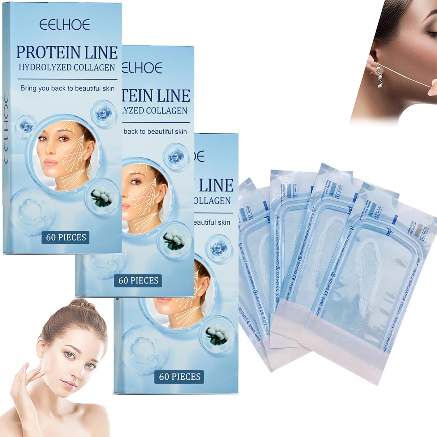 Collagen Threads for Face Lift,collagen Face Film,collagen Melting Face Sheets,highprime Collagens Film,soluble Collagen Film for Face,thread for Women Face,collagen Film for Face Melting