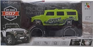 لعبة سيارة جبلية بلاستيك بعجلات كبيرة للأطفال - لون أخضر