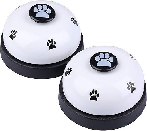 I-MART 2 campanas de entrenamiento para mascotas, Tell Bell, timbre de puerta para perro y gato (blanco)