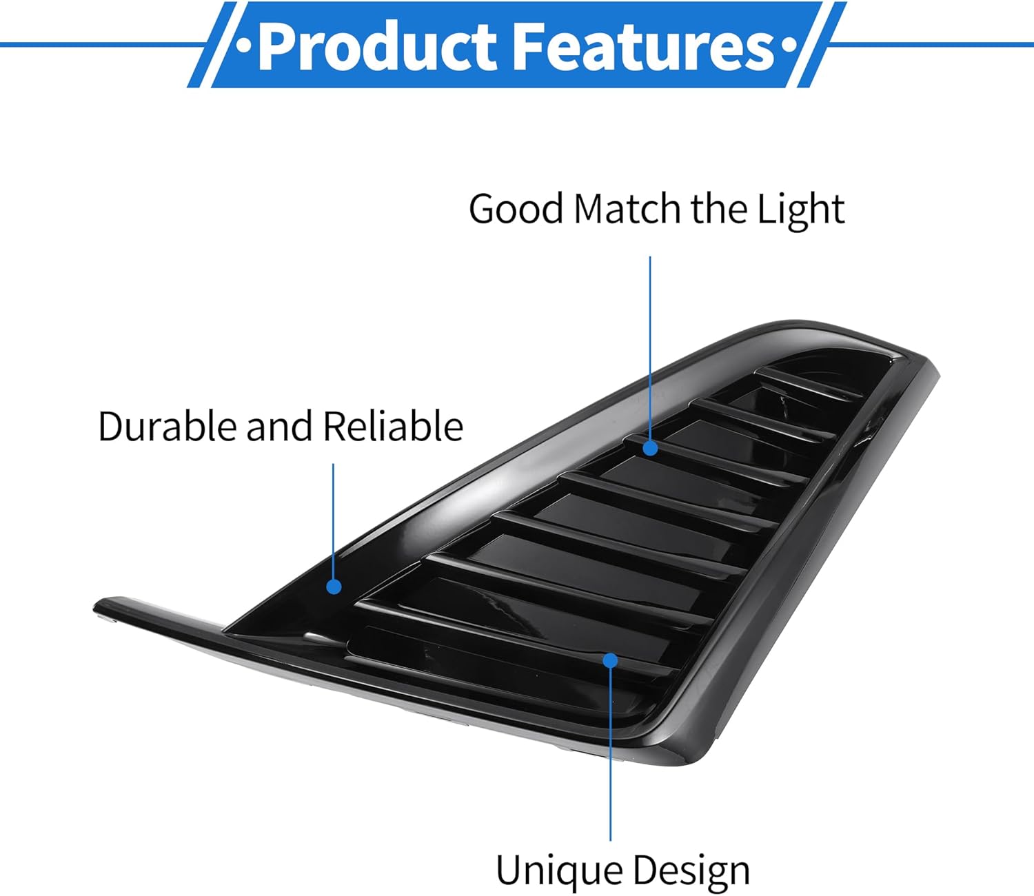 1 Pc Fog Light Grill for Cadillac CT5 2020-2023 ABS Black Front Left Front Lower Bumper Fog Light Cover Inserts