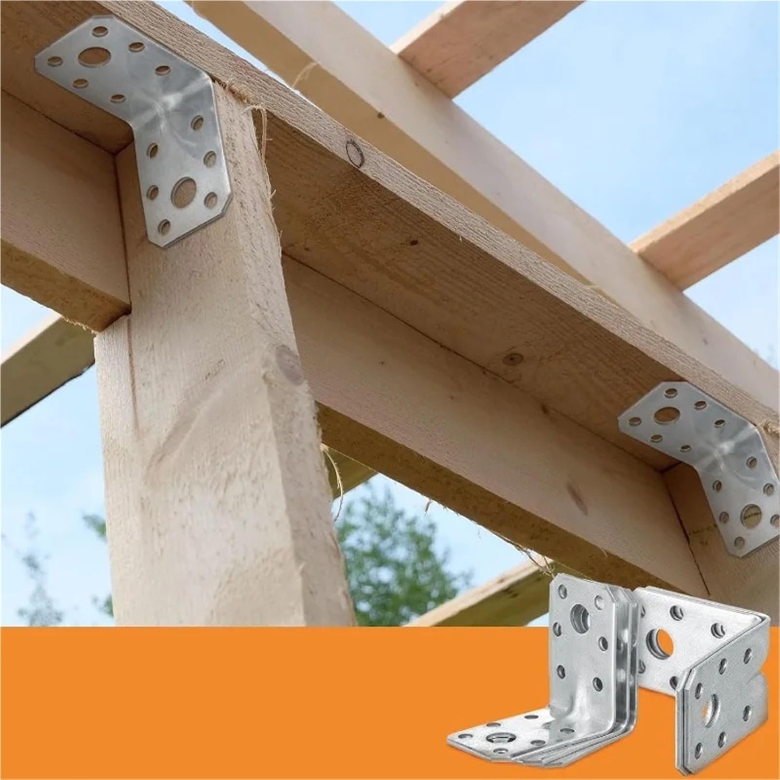 Staffe angolari a forma di L for mobili da 10 pezzi Staffa angolare in metallo resistente fissaggio a parete con foro multiplo ad angolo Per Mobili, Scaffali, Sedie In Legno(5x5x3.5cm)