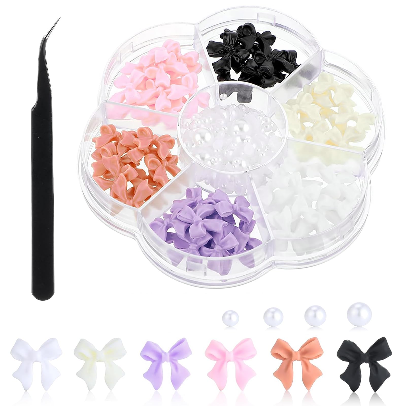 Moguri 3D Schleifenknoten-Nagelstecker – Bunte Strasssteine Für DIY-Nageldesign