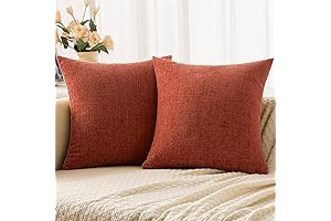 Woaboy Soft Chenille Fabric Orange Pillow Covers 16x16 Inches (Pack of 2)
