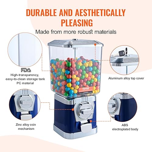 Miniatura 3 de VEVOR Máquina expendedora, banco de chicles clásico, máquina de chicles y caramelos de gran capacidad de carga, minimáquinas expendedoras, máquina