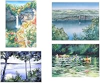 Vista 1 de Finger Lakes - Set of 8 Note Cards, Ithaca NY, Cayuga Lake, Landscape Watercolors by Cheryl Chalmers