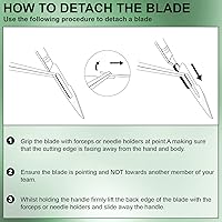 Vista 5 de Paquete de 21 cuchillas de bisturí #11 con mango de bisturí de acero inoxidable, cuchillos de laboratorio y herramienta de dermaplaning para cara
