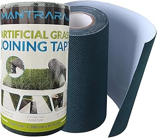VIVAAS Artificial Grass Joint Seaming Tape 5 Metre Roll 15cm Wide Self Adhesive Joining Turf Tape Connecting Synthetic Lawn Carpet for Garden Outdoor