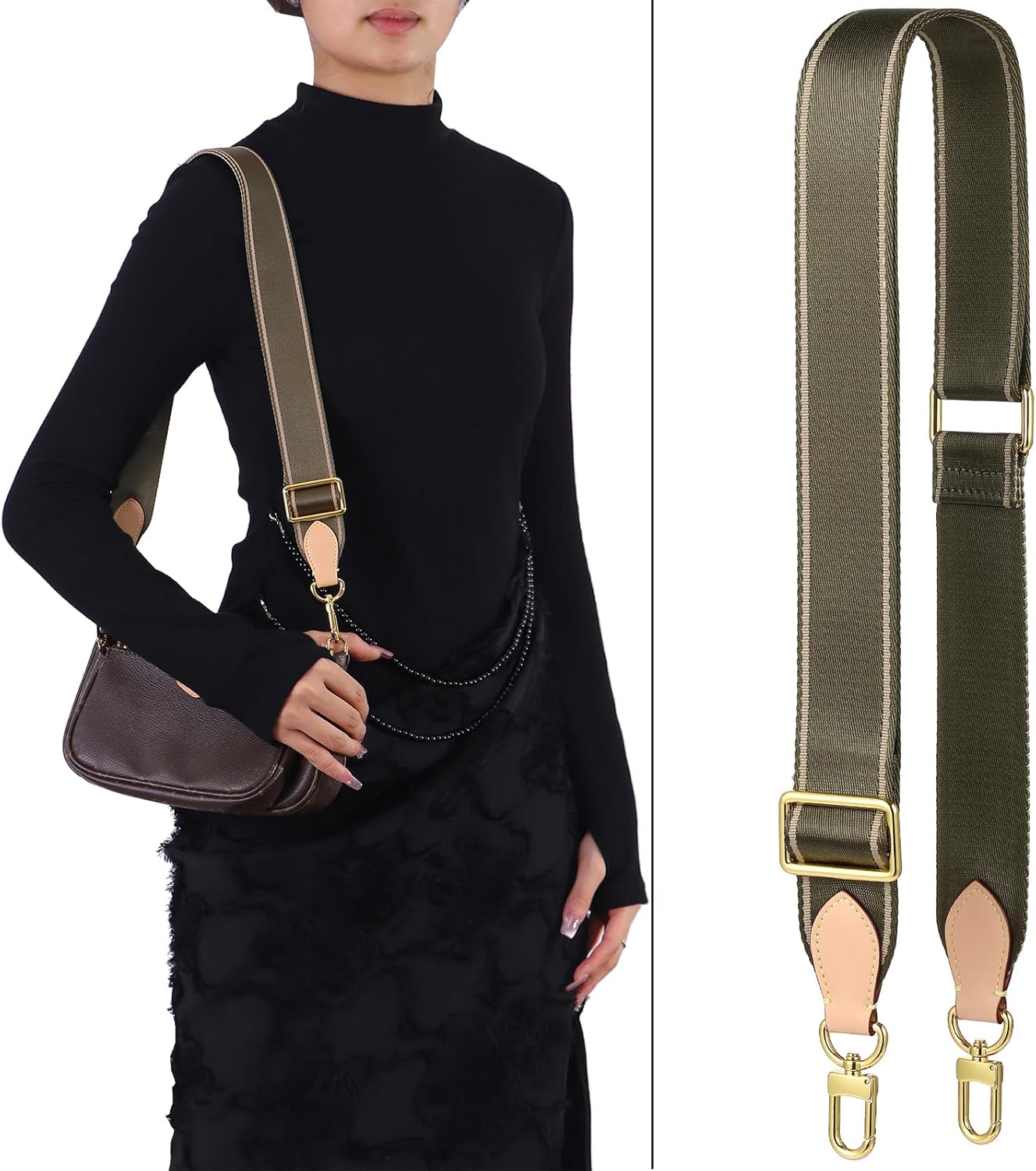 Adjustable Soft Crossbody Strap for Designer Purse, Canvas Strap for Pochette Accessories - Image 4