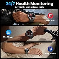 Vista 6 de Reloj inteligente militar para hombre con GPS, llamada Bluetooth AMOLED de 1.43 pulgadas, linterna LED, reloj táctico resistente para Android iOS