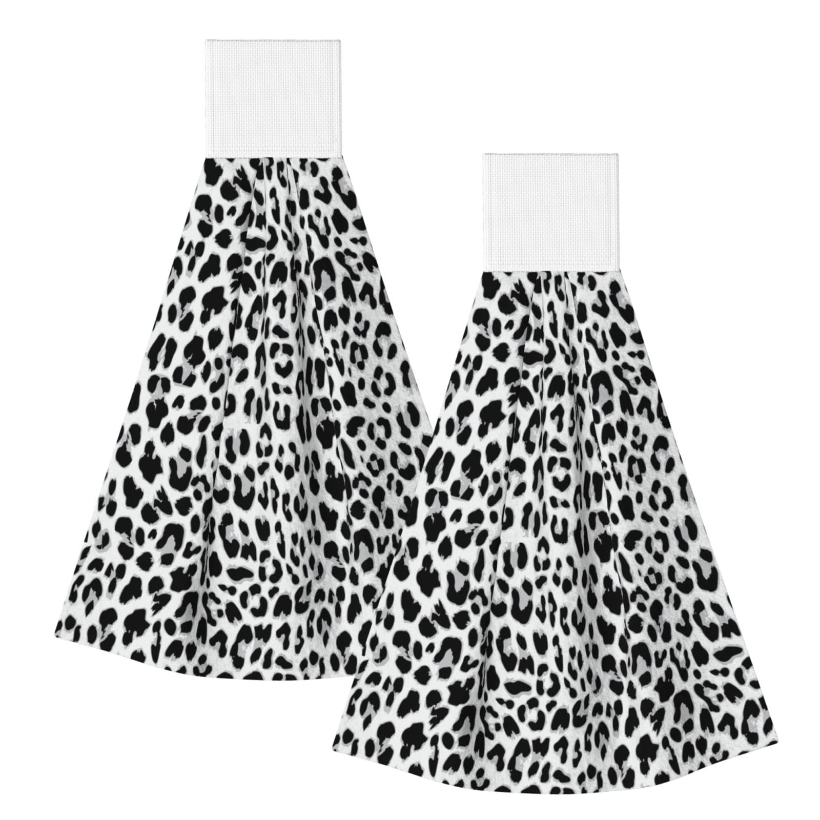 DOPKLNA Leopard Seamless Pattern Design Background, 2 Pcs Hanging Coral Fiber Hand Towels for Bathroom, Absorbent Kitchen Towels