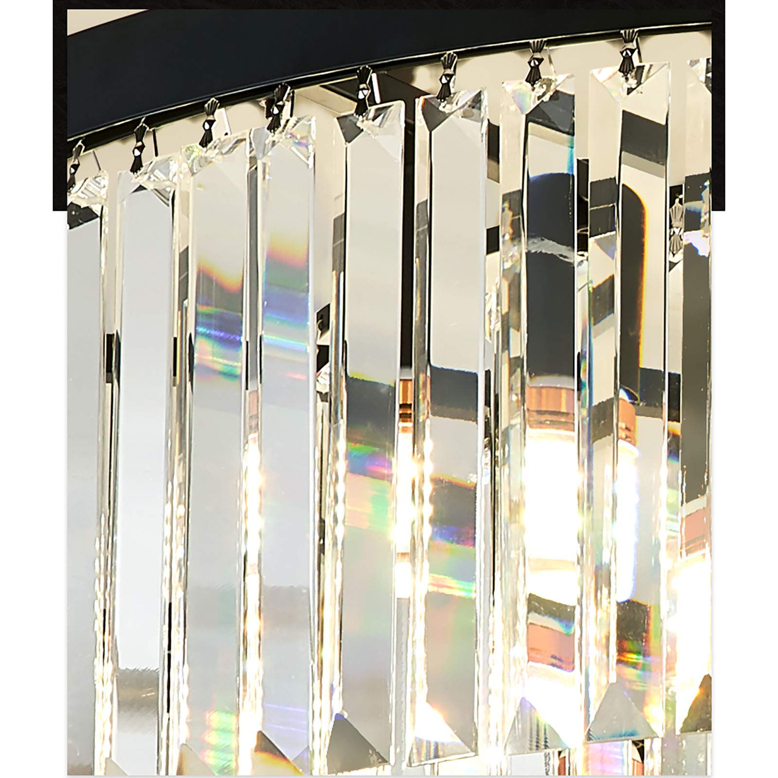 Modern Kristall Kronleuchter LED Deckenlampe Deckenleuchte Lampe Wohnzimmer Beleuchtung, 8x E14, 15㎡-20㎡, Rund Kristall Hängeleuchte für Schlafzimme, Esszimmer, Wohnzimmer