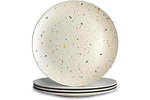 BPA Free Kids Plates - 4-Pack Bamboo Fiber Plates - Alternative for Plastic Plates