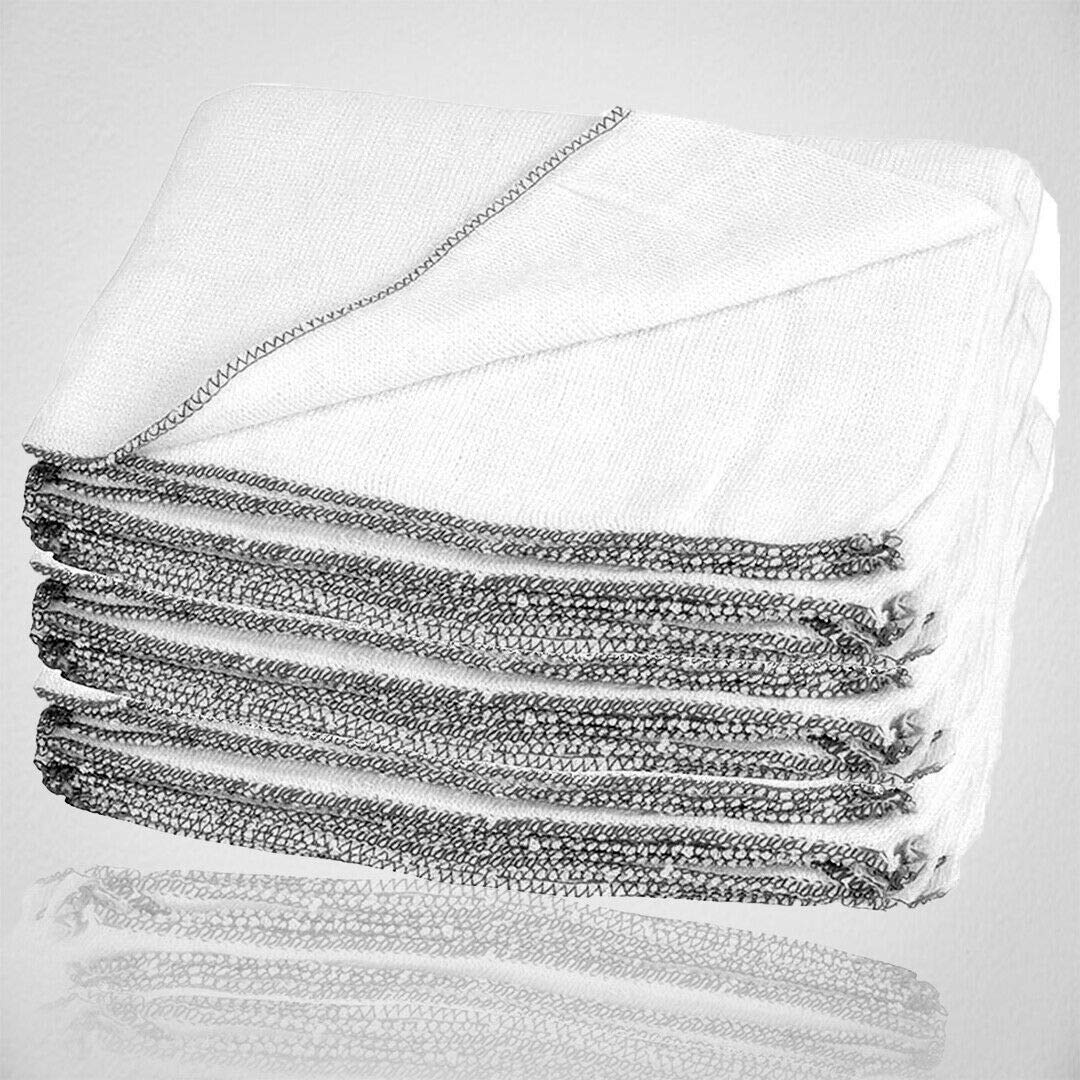 Milosc Large Dish Cleaning Cloth 100% Cotton White Super Absorbent Kitchen Cloth Traditional Cleaning Cloths Washable Pack of 25, 30, 35, 40, 50 (30)