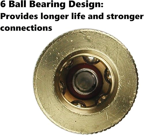 Miniatura 5 de Primefit IC1414MB6-B10-P Paquete de contratista de acoplador industrial macho de latón de 6 bolas de 14 pulgadas, 10 piezas