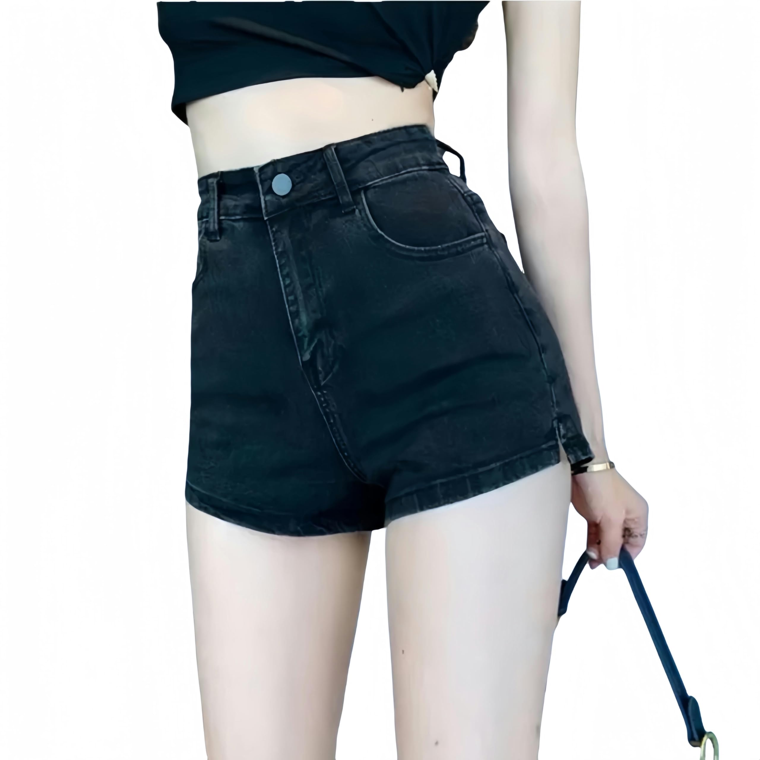 Pantaloncini Donna Jeans Shorts Donna Estate A Vita Alta Short Elastic Denim Shorts