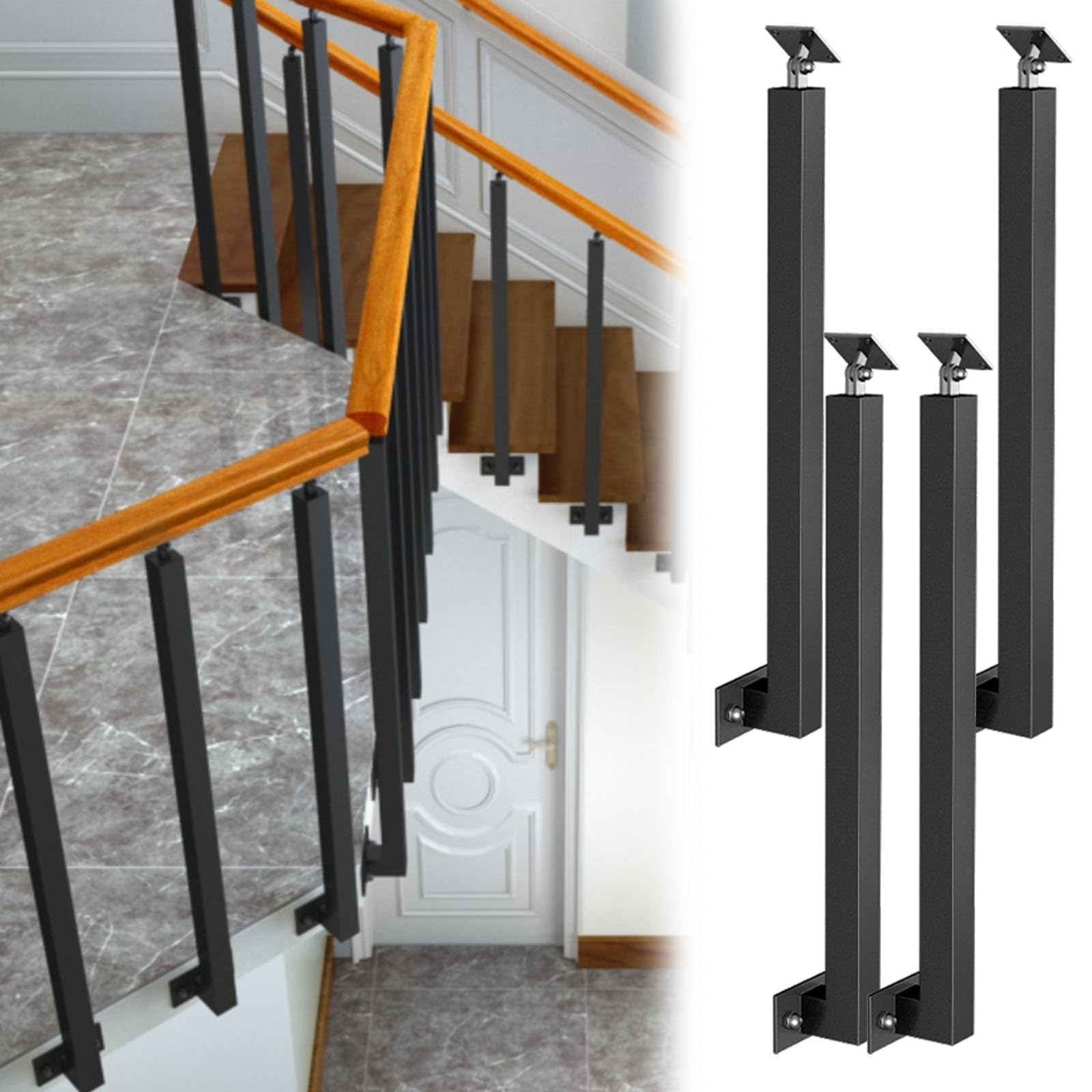 Kits de rampe d'escalier avec tige pour sécuriser les marches étroites sans encombrer