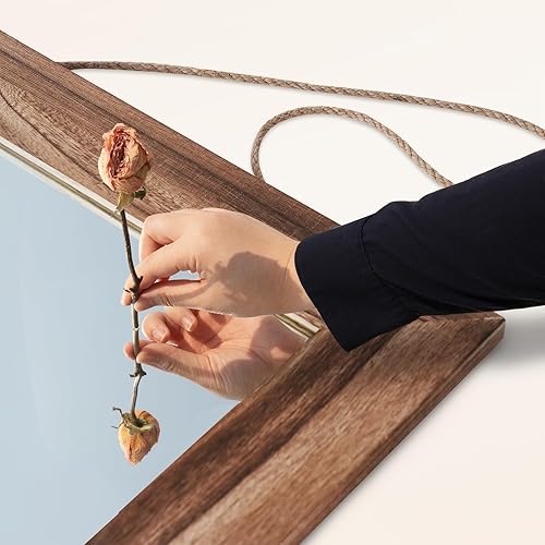 Miniatura 3 de QDSSDECO Espejo de pared rectangular de 16 x 20 pulgadas, decoración de granja, espejo colgante para baño, tocador, dormitorio, entrada, sala de