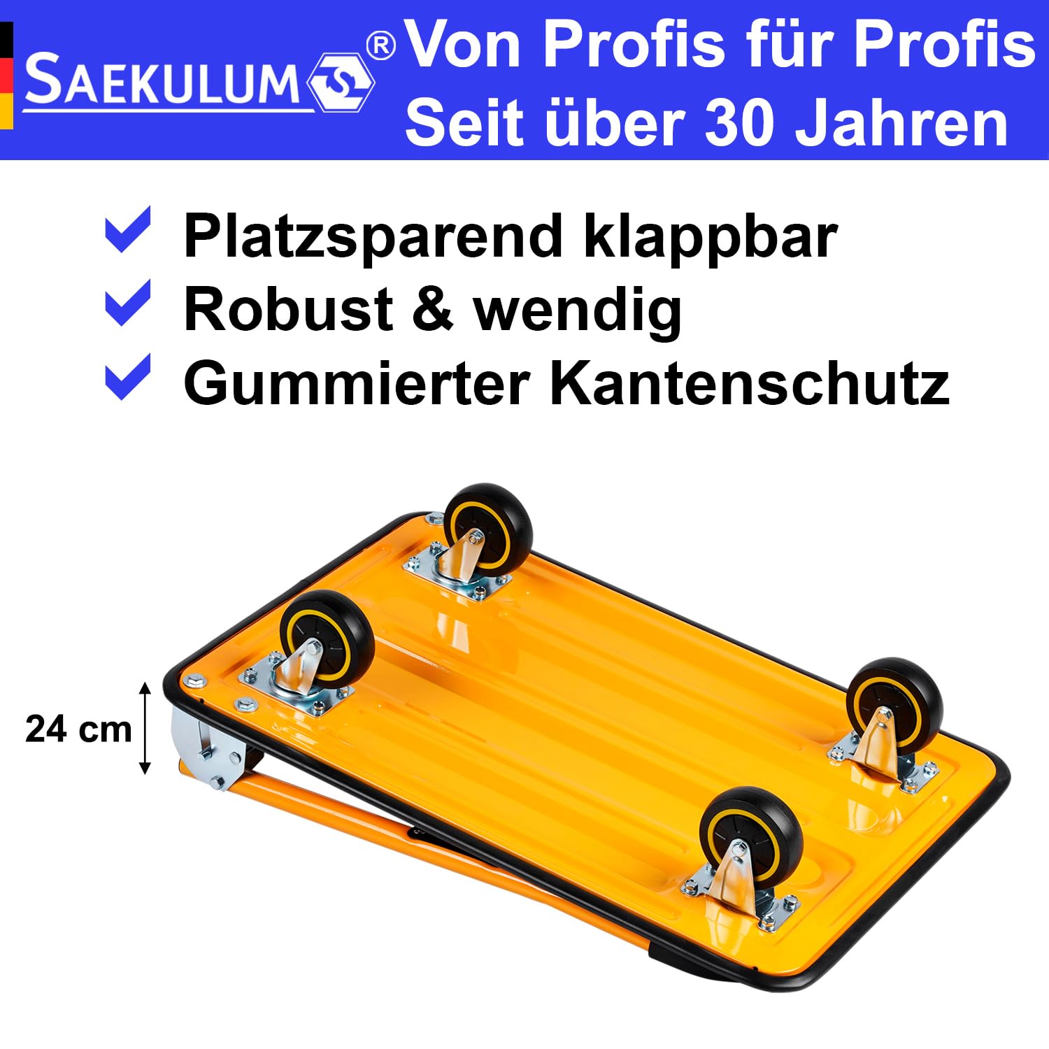 Plattformwagen Transportwagen klappbar bis 150 kg Handwagen Rollwagen Anti-Rutsch-Auflage gut lenkbar Transporthilfe
