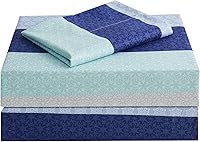 Vista 57 de JSD Juego de sábanas florales azul marino, tamaño individual, sábanas de microfibra impresas de 3 piezas, bolsillo extra profundo, sin arrugas