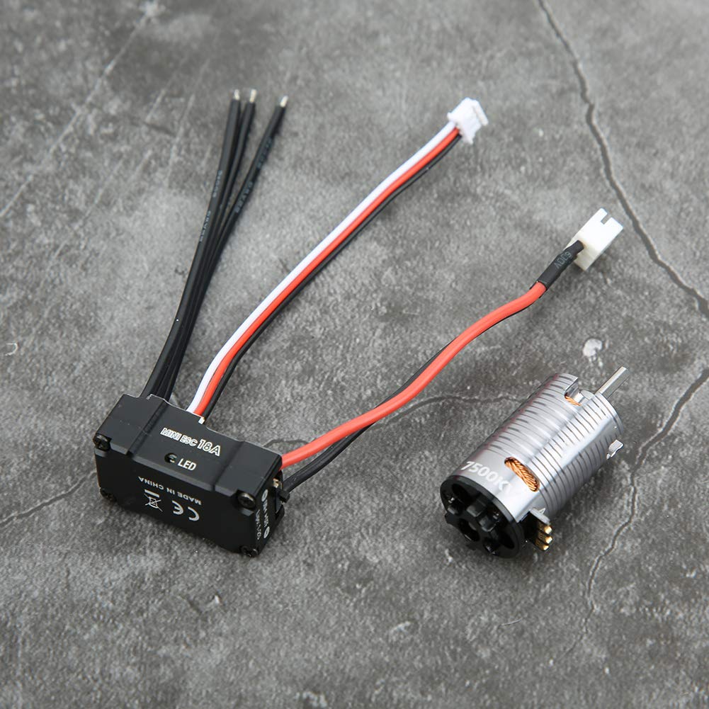 Dilwe 1410 Bezszczotkowy Silnik ESC Zestaw Metalowa część RC 18A Bezczujnikowy ESC 2-biegunowy 3-gniazdowy Silnik CNC Aluminiowe Rozpraszanie Ciepła dla Samochodów 1 24 1 28 32 RC Mini Z (Kolor