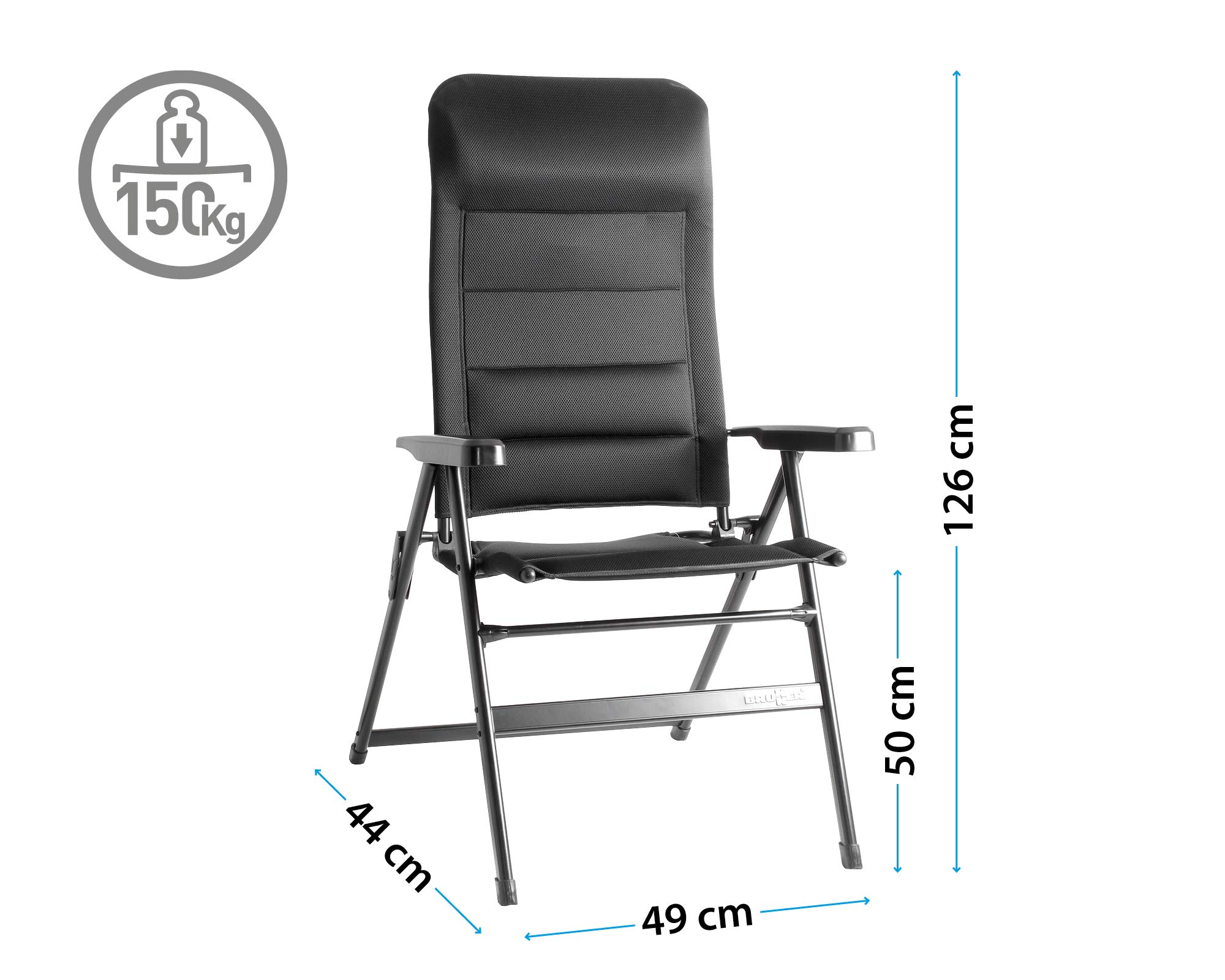 Brunner Aravel 3D Ergonomiczne krzesło kempingowe, L, Czarny