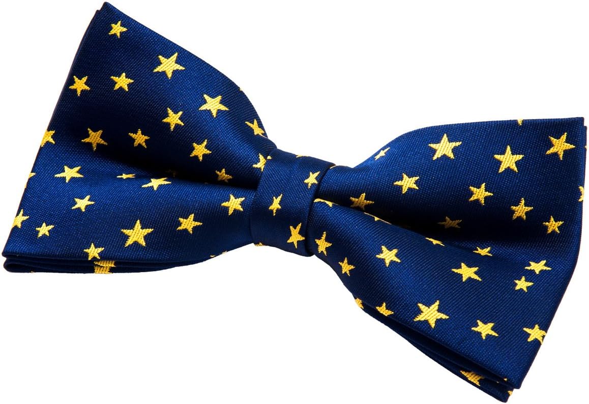 Retreez Classic Stars Woven Microfiber Pre-tied Bow Tie (5")