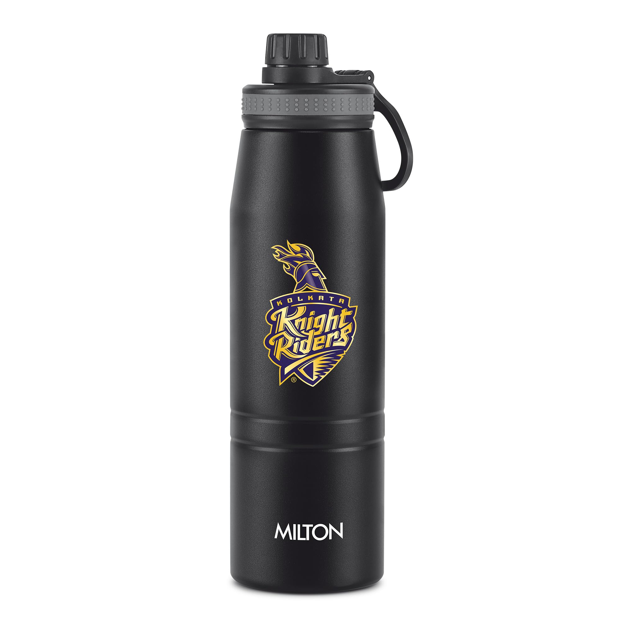 Milton Sports Sparkle 900 | KKR Official Drinkware Partner I Limited Edition Kolkata Knight Riders Water Bottle | Stainless Steel I 24 Hr Hot & Cold | Designed for Cricket Lovers | 920 ml I Black