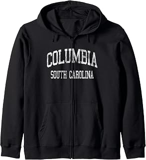 Columbia South Carolina SC Vintage Athletic Sports Design Zip Hoodie